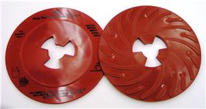 051144-80514 - 7 Inch Extra Hard, Red, Disc Pad Face Plate Ribbed 80514, 10 per case