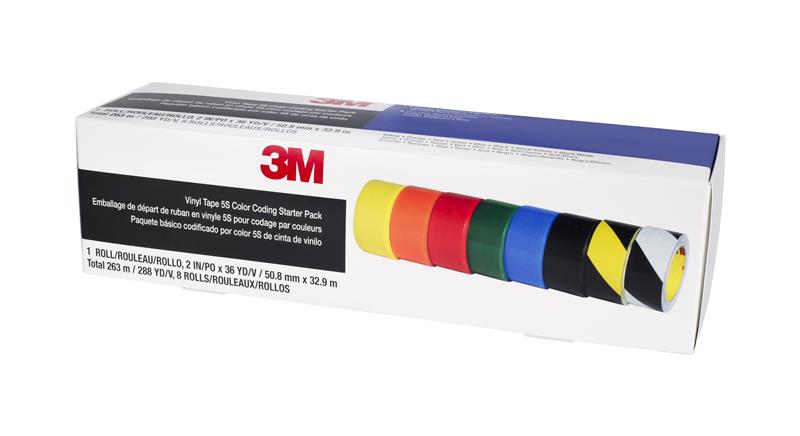 076308-97971 - 3M? Vinyl Tape Safety and 5S Color Coding Pack, 8 rolls per pack 1 pack per case