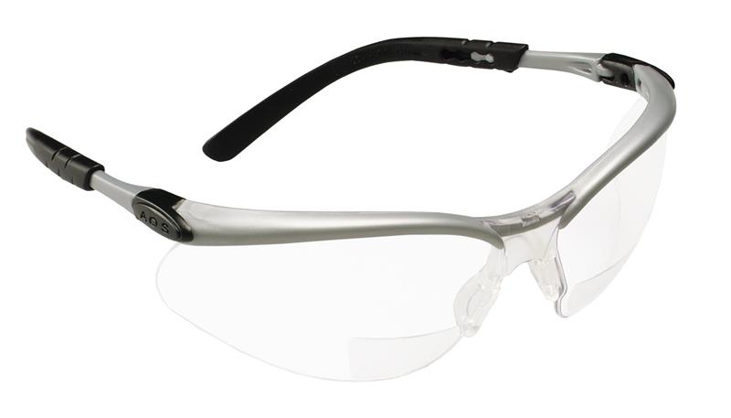 078371-62047 - +2.0 Diopter Clear Anti-Fog Lens Silver Frame BX Reader Safety Glasses