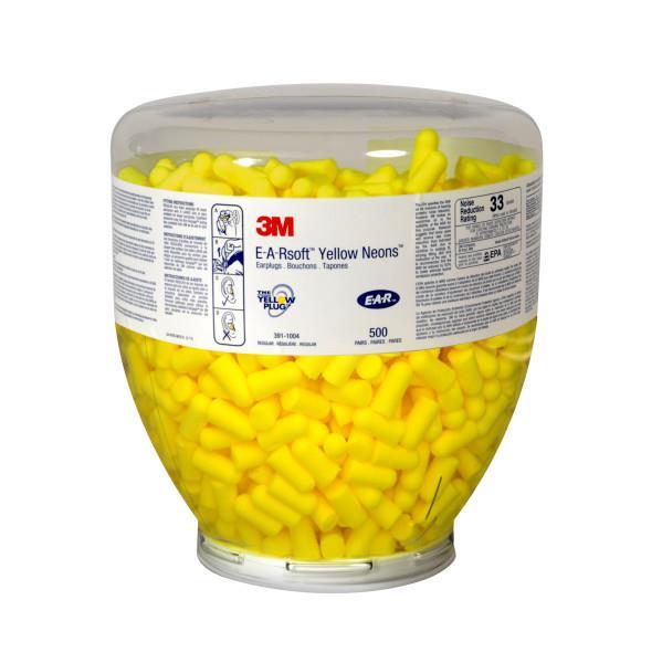 080529-91004 - Regular Size, 3M™ E-A-Rsoft™ Yellow Neons™ One Touch™ Refill Uncorded Earplugs 391-1004, 2000 EA/Case