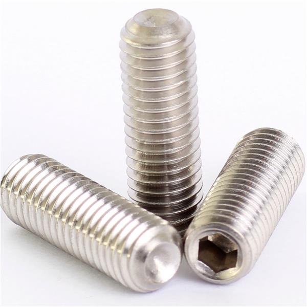 Alloy Steel Set Screws, Brass Tip, 6-32 x 3/16 Thread Length, 10