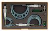 103-929 - 0-3 Inch,  .001 Inch Mechanical Outside Micrometer Set, Hammertone Baked Enamel, 3 gages, with 2 standards