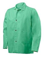 1030-S - Small, 30 Inch Green Flame Resistant Cotton Jacket, 9 oz