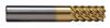 11337500T - 3/8 Inch Diameter 6-Flute, Solid Carbide TiN Coated, High Helix, Non-Center Cutting TuffCut® SS End Mill