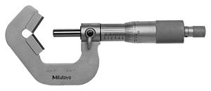 114-135 - 0.09-1 Inch, 0.0001 Inch, Mechanical V-Anvil Micrometer for 5 Flutes Cutting Head