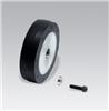 11619-DYNABRADE - 4 Inch Dia. x 1 Inch W x 5/8 Inch I.D., Crown Face, 40 Duro Rubber Contact Wheel
