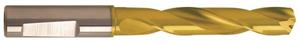 1183-4.370 - 11/64 Inch Diameter, 5xD Drill, 2 flutes, Carbide, TiN Coated, with Coolant, Whistle Notch Shank, 140° Point, Right Hand Cut