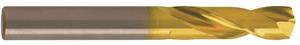 1242-4.400 - 4.4mm Diameter 3xD Drill, 2 flutes, Carbide, TiN Coated, Straight Shank, 140° Point, Right Hand Cut