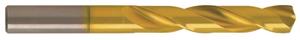 1243-6.600 - 6.6mm Diameter 5xD Drill, 2 flutes, Carbide, TiN Coated, Straight Shank, 140° Point, Right Hand Cut