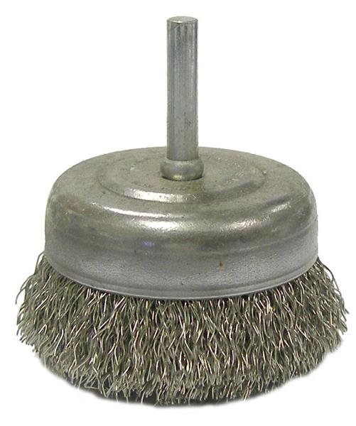 14320 - 2-1/2 in. 0.008 in. Stainless Steel Fill 1/4 in. Stem Crimped Wire Utility Cup Brush