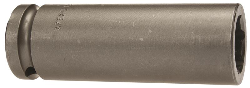 19MM35 - 1/2 Inch Square Drive Socket, 19 mm Hex Opening, 6 Point Hex, Extra Long Length
