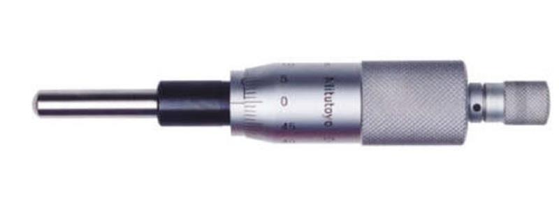 150-811 - 0-1 Inch, .001 Inch, Mechanical Micrometer Head, .375 Inch Diameter Plain Stem, Flat Spindle Face