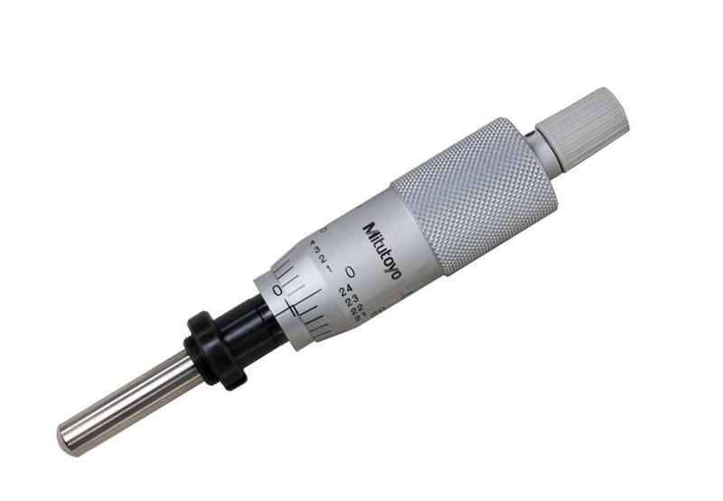 150-812 - 0-1 Inch, .001 Inch, Mechanical Micrometer Head, .375 Inch Diameter Spherical (SR4), Flat Spindle Face