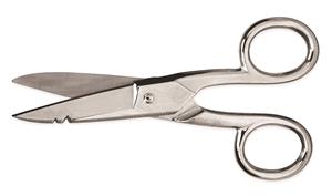 175E5 - 5 Inch Electrician Scissors, Serrations Along Entire Bottom Blade