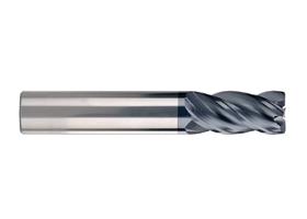 18010-COATED - 1/8 Inch Diameter Solid Carbide AlTiN Coated, 4 Flute, 1/2 Inch LoC, 1-1/2 Inch OAL .015” Corner Radius VX Endmill