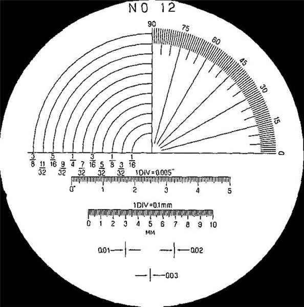 183-113 - Reticle #12 for Pocket Comparator