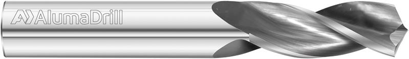 19024 - 1/4 (.2500) Parabolic Flutes, 130° HP Point, 5xD, AlumaDrill Series 1565 Carbide Drill