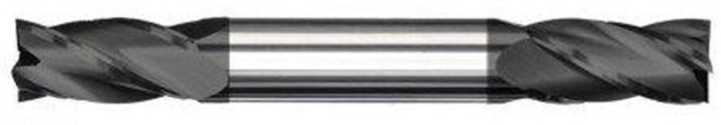 202-310-1 - 3/32 Inch Diameter Solid Carbide PowerA Coated 4 Flute, 3/16 Inch LoC, 1/8 Inch Shank, 1.5 Inch OAL, Double-End Endmill