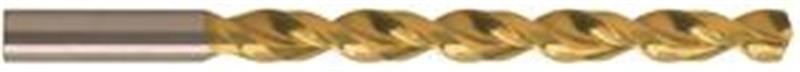 2602-7.540 - 19/64 Inch Diameter, 8xD Drill, 2 flutes, Carbide, TiN Coated, Straight Shank, 130° Point, Right Hand Cut