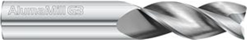 93007-FULLERTON - 12.00mm (.4724) 3-Flutes, High Helix Solid Dura-Carb Series 3833 AlumaMill G3 End Mill- Square