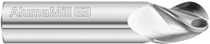 27859 - 1 Inch (1.0000) 3-Flutes, High Helix Solid Dura-Carb Series 3833 AlumaMill G3 End Mill- Ball/ Stub
