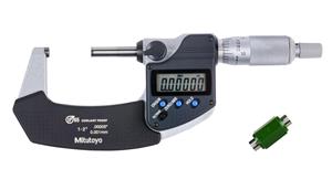 293-341-30 - 1 to 2 Inch Range, 0.0001 Inch Resolution, Standard Throat, IP65 Electronic Outside Micrometer