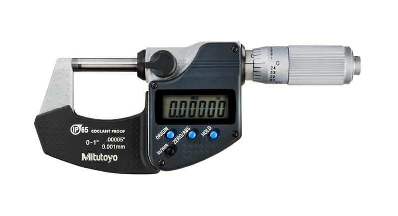 293-348-30 - 0 to 1 Inch Range, 0.0001 Inch Resolution, Standard Throat, None Electronic Outside Micrometer