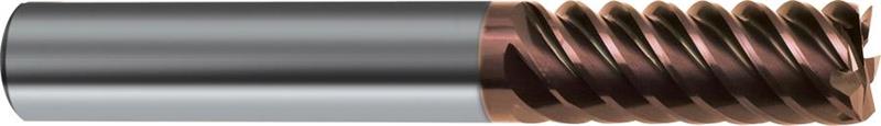 3084-7.940 - 5/16 Inch Diameter Endmill, 5/16 Shank, 6 flutes, 7/8 Length of Cut, Carbide, nano-Si Coated, HA Shank, 2-1/2 Overall Length, 45° Helix Angle, 0.0039 chamfer