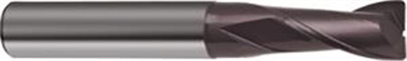 3087-9.522 - 3/8 Inch Diameter Endmill, 3/8 Shank, 2 flutes, 1 Length of Cut, Carbide, FIREX Coated, HA Shank, 2-1/2 Overall Length, 30° Helix Angle, 0.015 radius