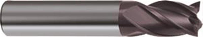 3093-1.590 - 1/16 Inch Diameter Endmill, 1/8 Shank, 4 flutes, 1/8 Length of Cut, Carbide, FIREX Coated, HA Shank, 2 Overall Length, 30° Helix Angle, 0.001 chamfer