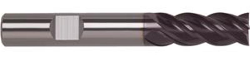 3096-25.400 - 1 Inch Diameter Endmill, 1 Shank, 4 flutes, 1-1/2 Length of Cut, Carbide, FIREX Coated, HA/HB Shank, 4 Overall Length, 40° Helix Angle, 0.0295 chamfer
