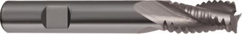 3127-8.000 - 8mm Diameter Endmill, 8mm shank, 3 flutes, 16mm Length of Cut, Carbide, HB Shank, 63mm Overal Length, 30° Helix Angle, 0.3 chamfer (mm)