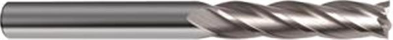 3151-4.76 - 3/16 Inch Diameter Endmill, 3/16 Shank, 4 flutes, 1-1/4 Length of Cut, Carbide, Bright Finish, HA Shank, 3 Overall Length, 30° Helix Angle, 0.002 chamfer