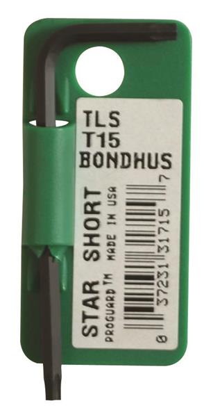 31715 - T15 Torx L-wrench, Short Arm - Tagged & Barcoded
