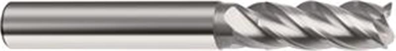 3202-4.00 - 4mm Diameter Endmill, 6mm shank, 4 flutes, 11mm Length of Cut, 18 Reach (mm), Carbide, Bright Finish, HA Shank, 57mm Overal Length, 40/42° Helix Angle, 0.1 chamfer (mm)