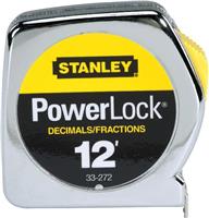 33-272 - Decimal Tape Measure with Metal Case 1/2 Inch x 12' - STANLEY® PowerLock®