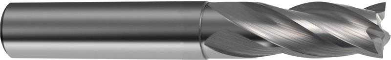 3304-5.000 - 5mm Diameter Endmill, 5mm shank, 4 flutes, 13mm Length of Cut, Carbide, HA Shank, 50mm Overal Length, 30° Helix Angle, 0.05 chamfer (mm)