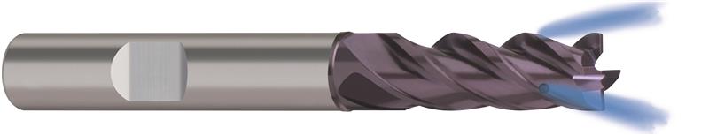 3366-20.000 - 20mm Diameter Endmill, 20mm shank, 4 flutes, 38mm Length of Cut, 52 Reach (mm), Carbide, FIREX Coated, with Coolant, HB Shank, 104mm Overal Length, 40/42° Helix Angle, 0.45 chamfer (mm)