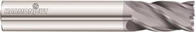 34059 - 3/8 (.3750) 4-Flutes, Variable Helix, FC18 Coated Dura-Carb 3400 Harmon-i-Cut End Mill- .030CR/ Standard