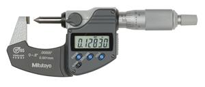 342-371-30 - 0-0.8 Inch(0-20mm), .00005 Inch(0.001mm) Digimatic Crimp Height Micrometer, 60 Degree Point, With SPC Data Output, Ratchet Stop