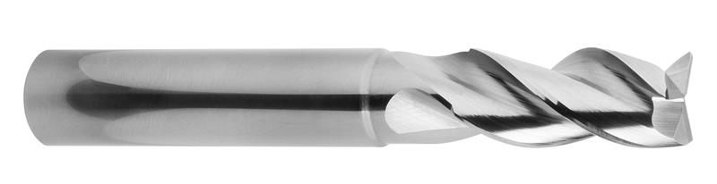 3472-3.000 - 3mm Diameter Endmill, 6mm shank, 3 flutes, 8mm Length of Cut, 15 Reach (mm), Carbide, HA Shank, 57mm Overal Length, 39/40/41° Helix Angle, 0.06 chamfer (mm)