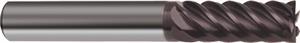 3689-8.000 - 8mm Diameter Endmill, 8mm shank, 6 flutes, 19mm Length of Cut, Carbide, FIREX Coated, HA Shank, 63mm Overal Length, 45° Helix Angle, 0.1 chamfer (mm)