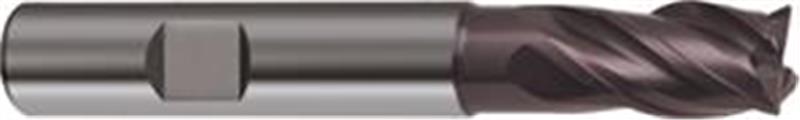 3731-8.00 - 8mm Diameter Endmill, 8mm shank, 4 flutes, 12mm Length of Cut, 21 Reach (mm), Carbide, FIREX Coated, HB Shank, 58mm Overal Length, 35/38° Helix Angle, 0.15 chamfer (mm)