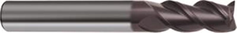 3741-6.500 - 6.5mm Diameter Endmill, 6.5mm shank, 3 flutes, 13mm Length of Cut, Carbide, FIREX Coated, HA Shank, 60mm Overal Length, 45° Helix Angle, 0.1 chamfer (mm)