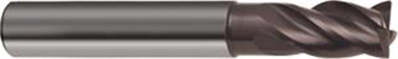 3804-8.000 - 8mm Diameter Endmill, 8mm shank, 4 flutes, 12mm Length of Cut, 21 Reach (mm), Carbide, nano-A Coated, HA Shank, 58mm Overal Length, 36/38° Helix Angle, 0.25 chamfer (mm)