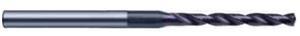 3899-0.590 - 0.59mm Diameter 5xD Drill, 2 flutes, Carbide, TiAlN Coated, Straight Shank, 140° Point, Right Hand Cut