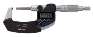406-350-30 - 0-1 Inch, 0.00005 Inch, Digimatic Outside Micrometer, Non-Rotating Spindle, With SPC Data Output, Ratchet Stop