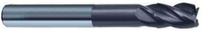 4260-12.70 - 1/2 Inch Diameter Endmill, 1/2 Shank, 4 flutes, 1-1/4 Length of Cut, 2-1/2 Reach, Carbide, nano-A Coated, HA/HB Shank, 4-1/2 Overall Length, 36/38° Helix Angle, 0.0157 chamfer