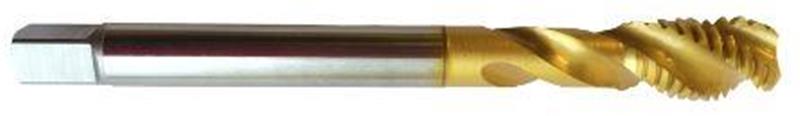 4392-9.525 - 3/8-16 Tap, Modified Bottom, UNC thread, H6/H7, 3 flutes, HSS-E, TiN Coated, 40° Spiral Flute