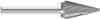 47259-FULLERTON - 1/4 (.2500) Cone Shape (SM-2) Double Cut Solid Carbide Burr (Rotary File)